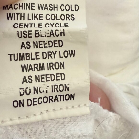 Club Z White Button Up Shirt Dress Cover Up M Embroidery Crochet Beachy Coastal - Picture 10 of 10